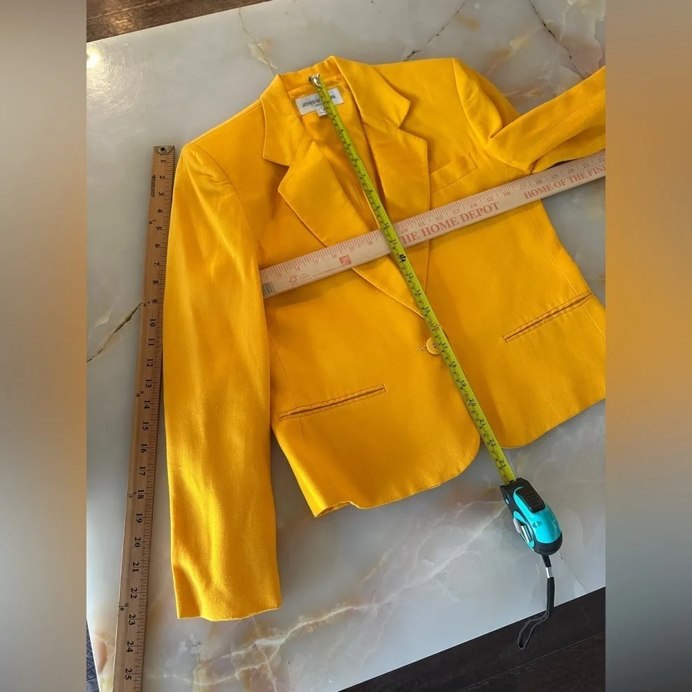 Women's Jones New York Yellow Linen Blazer